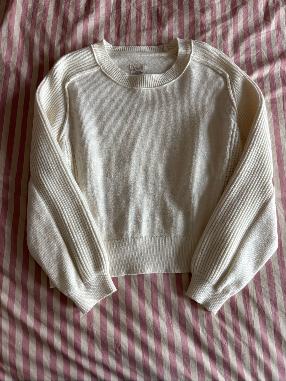Pilcro Cream Open Back Buckled Sweater